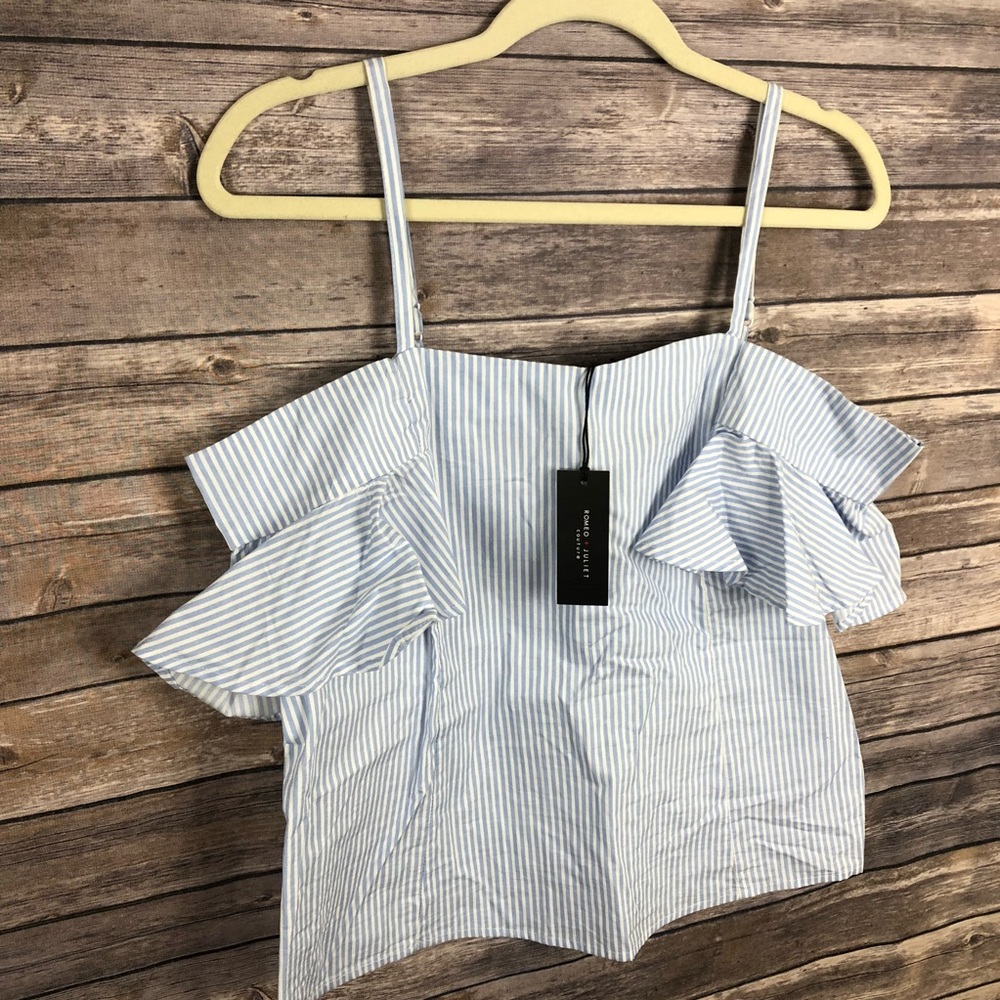 Romeo and Juliet blue white striped sleeveless top - Picture 2 of 7